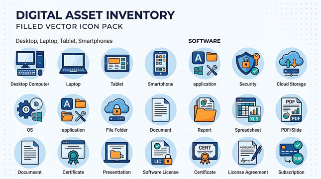 RJ_DOIC1V_VF icons showcase various digital software applications on devices