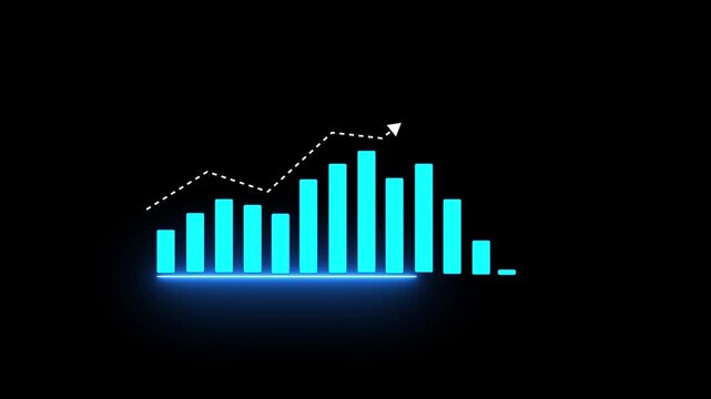 Loss concept business graph animation. Symbolizing revenue drop, financial loss, negative growth,