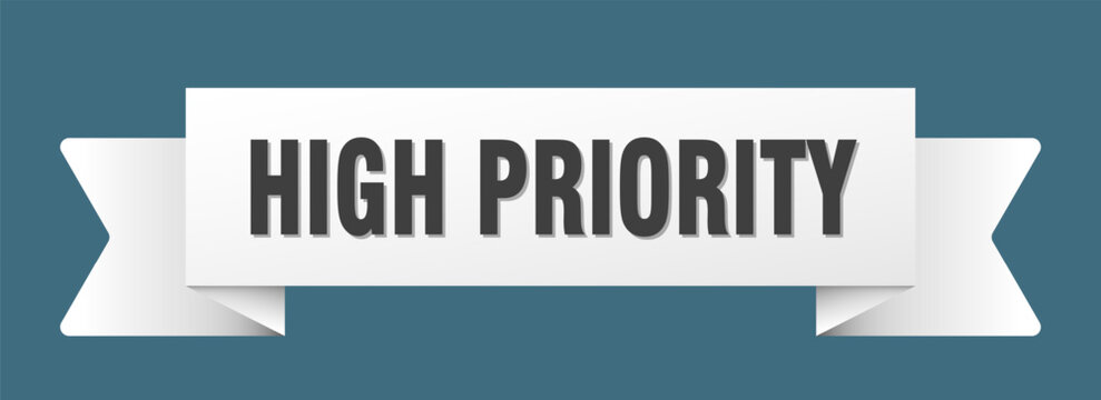 high priority ribbon isolated on transparent background. high priority ribbon