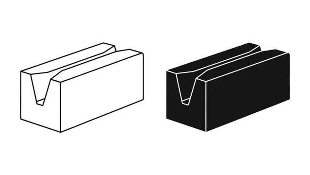 V-Block Drawing: A technical illustration shows two v-blocks, one in outline and the other in black, representing precision engineering tools.