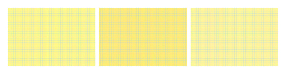 Set of yellow legal pad pages with grid designs © dniprodd