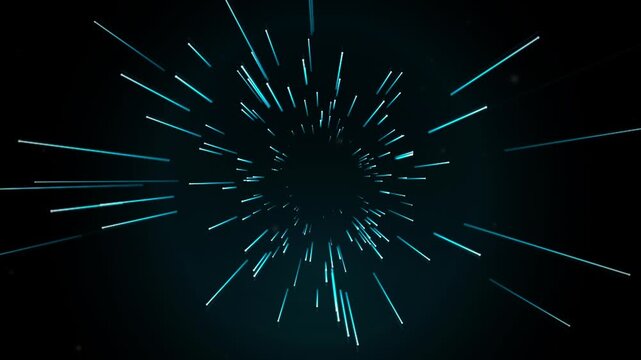 Cyan warp speed light burst hyperspace motion background