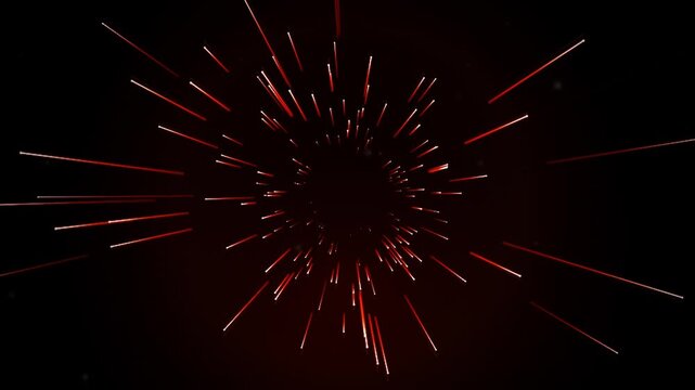Red warp speed light burst hyperspace motion background
