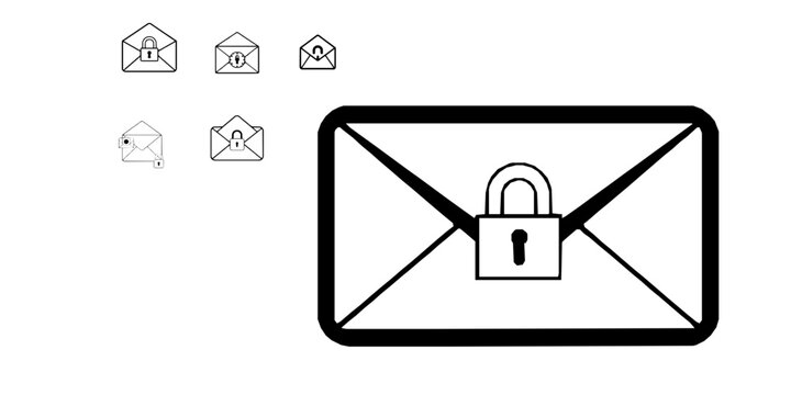 Email Inbox Unlocked Subtle Shadow Detail Communication Icon Outline