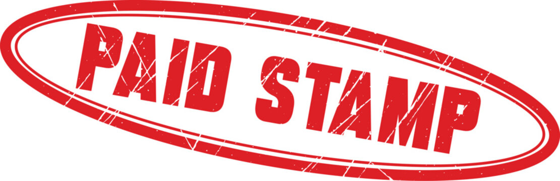 PAID STAMP: A professional red rubber stamp with the text PAID STAMP for clear office document accounting