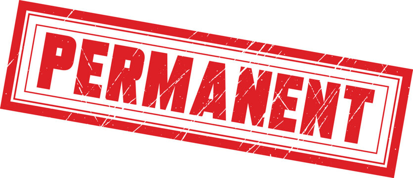 PERMANENT: A bold red rubber stamp graphic ideal for formal administrative document marking and record keeping.