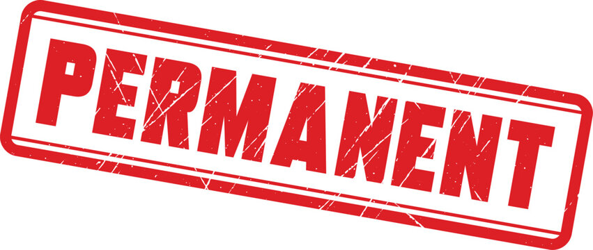 PERMANENT: Simple and clean rectangular rubber stamp graphic featuring the word PERMANENT for office labeling and administration.