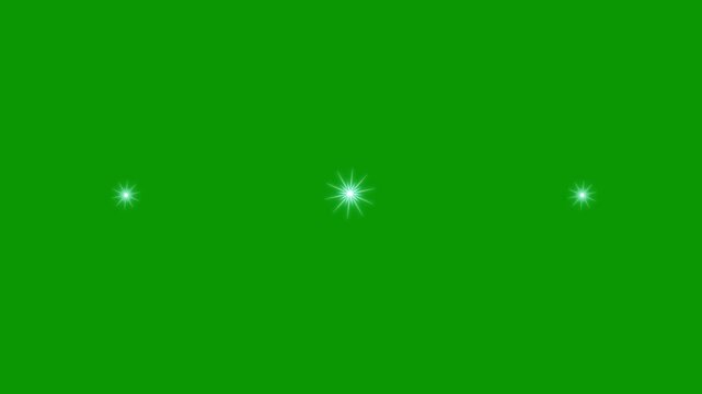 Twinkle Sparkling stars Shine animation on green screen. Vector,white cartoon, Glow twinkle movement timeline, sparkling stars Shine animation, 4k rejolistion video .