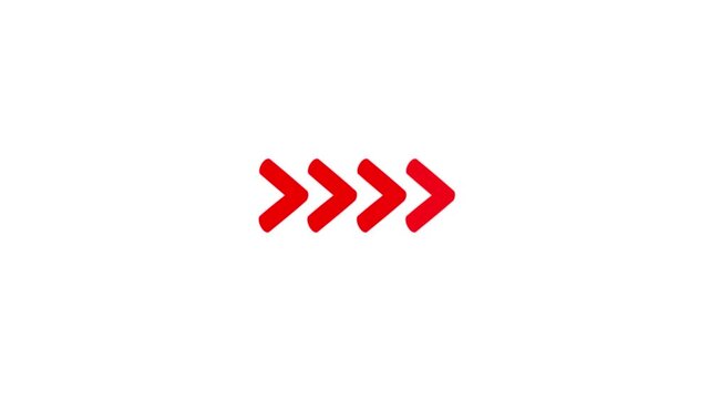 Right-directional arrow loop animation. 4k neon arrow video on a black background