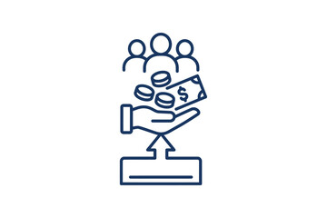 Naklejka premium Financial Investment Line Icon Vector Illustration