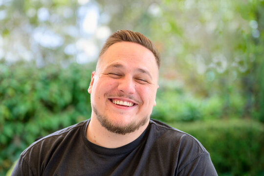 Happy Young Man Laughing Naturally