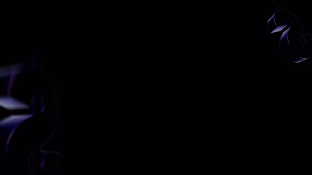 Rotating Blue Dollar Signs on Transparent Background