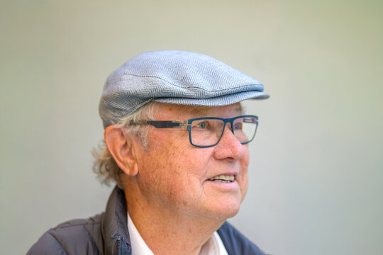 Senior Man Side Portrait Smiling