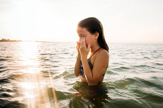 Girl in a lake