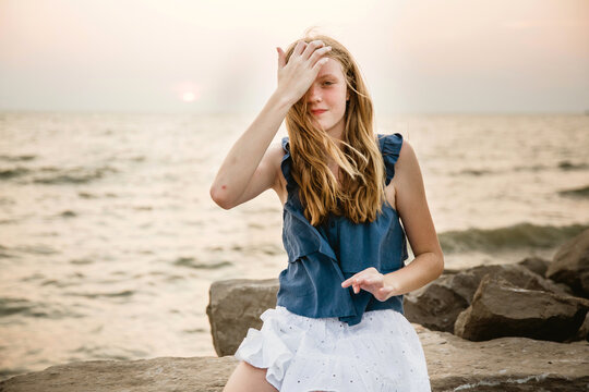 Girl by the beach