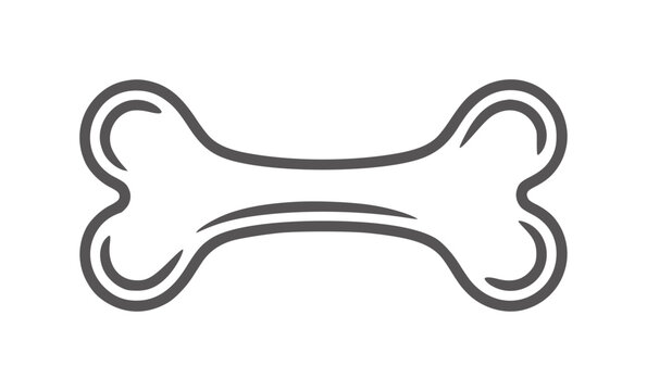 Minimalist continuous line of a dog bone animal food