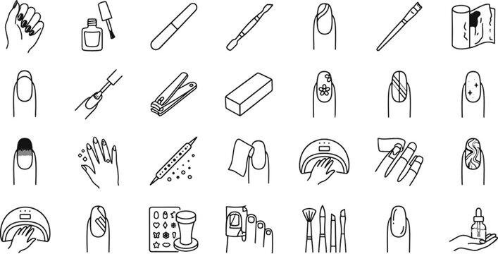 nail accessories icon pack.