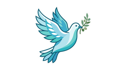 Fototapeta premium White Dove Bird Flying Illustration in Hand Drawn Flat Vector Style for Peace and Freedom Concept