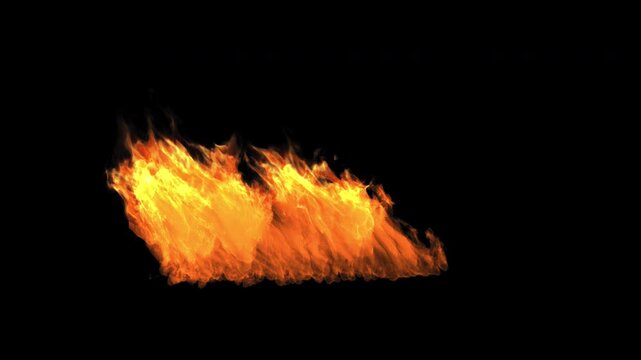 Dragon Fire Flamethrower, From the combustion chamber, blazing fire erupts a side-view flamethrower unleashing explosive flame. This game art captures raw firepower, burning gasoline 