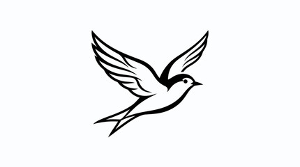 Bird flies freely outdoors in natural landscape with open wings and clear sky © rian