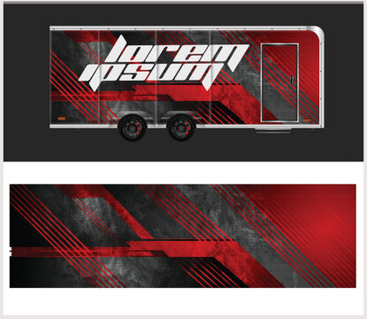 Dynamic Racing Trailer Wrap Design