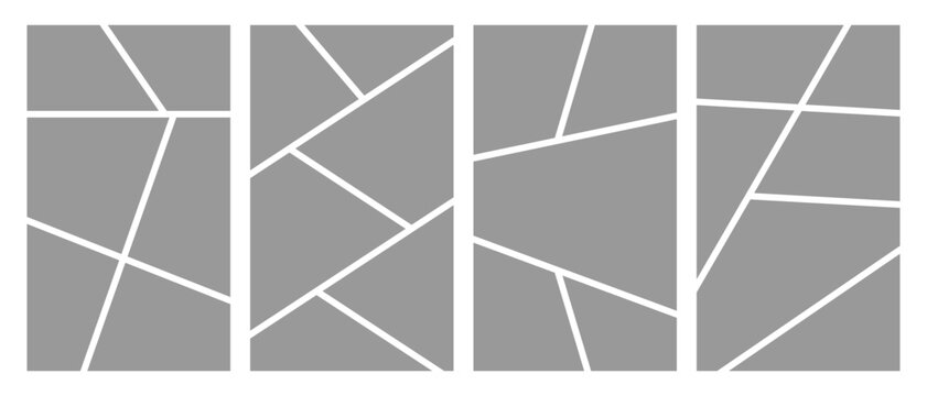 Blank Comic book panel frame collection. Set of blank collage grid manga comic storyboard layout panel template. Pop art template grid page frame for comic book, photo collage, poster, flyer. 