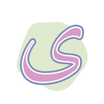 Whimsical Illustration of Arabic Letter Ya Variation (ى)