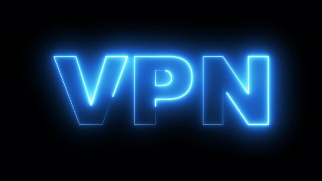 VPN neon text. Computer generated 3d render