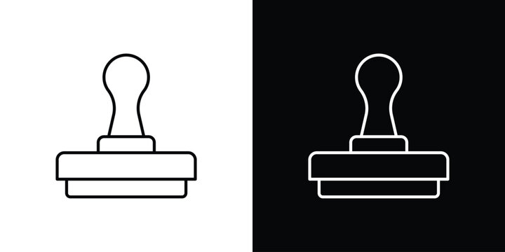 Stamp icon line vector collection