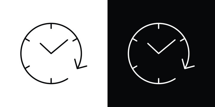 Time forward icon line vector collection