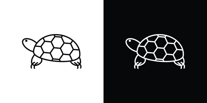 Tortoise icon line vector collection