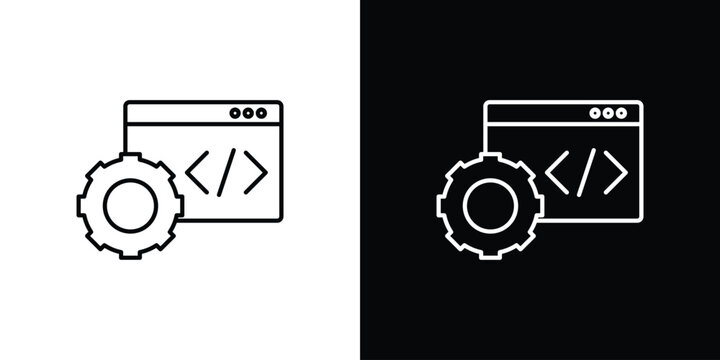 Web development icon line vector collection