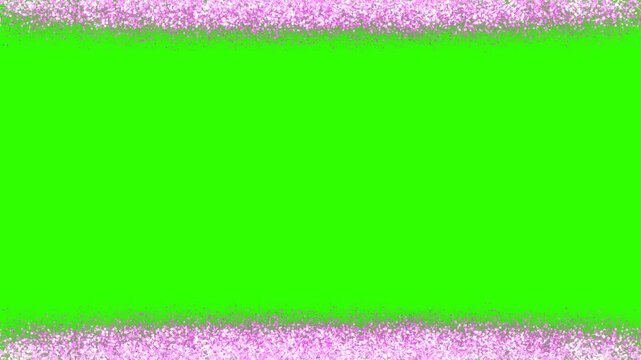 Vibrant and magical 2D cartoon frame made of colorful particles, sparkling stars, and glitter on a chroma key green screen background. Perfect for magical reveals, fantasy stories, kids' content, intr