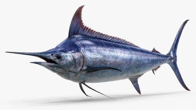 marlin, profile view, highly detailed premium wildlife photography, isolated on white