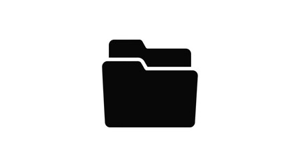 Fototapeta premium Folder Silhouette On White Background Minimalist Icon Design Silhouette