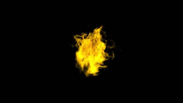 A fireball animation with large flames.
