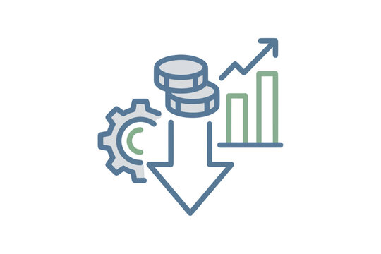 Financial Growth and Cost Reduction Vector Icon
