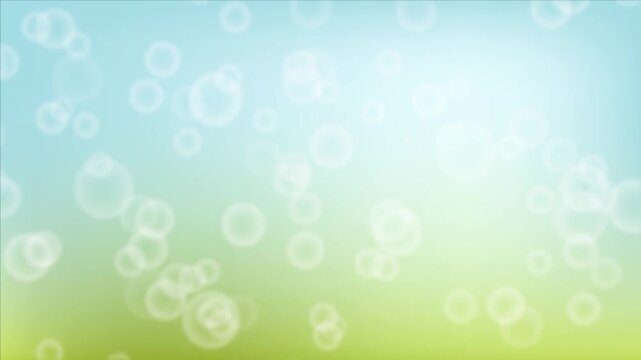 Festive motion background featuring a soft spring-themed scene with dreamy bokeh light effects. The animation includes floating transparent bubbles and joyful popping colorful balloons. Ideal for birt
