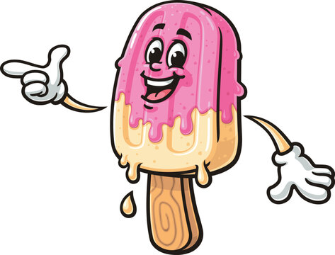 Popsicle cartoon mascot with an idea