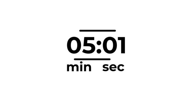Digital Timer 16 minutes Counters displayed in clean bold typography with clean white background during motion