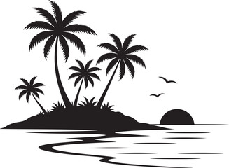 Fototapeta premium Premium Tropical Ocean Lifestyle Silhouette Collection
