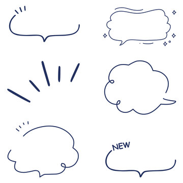 Hand drawn doodle speech bubbles and icons