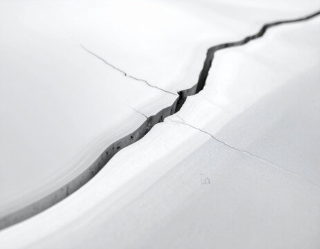Macro shot of elegant white marble texture with a sharp natural crack line