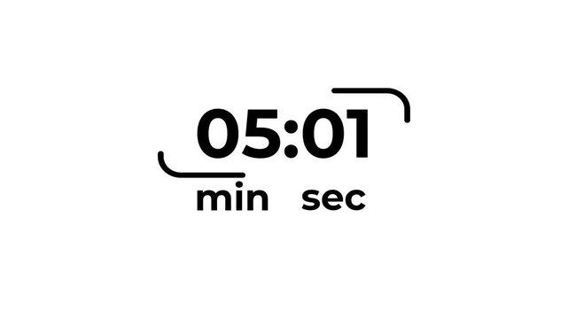 Digital Countdown 36 minutes Timer with Animated Numbers during Time Lapse Sequence for Project Management