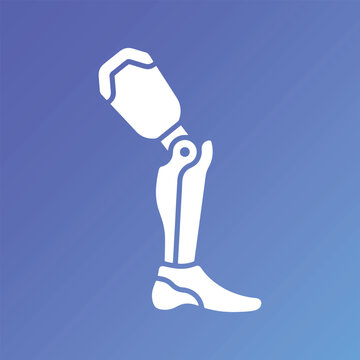 Prosthetic Leg Icon, Bionic Artificial Limb Vector Symbol