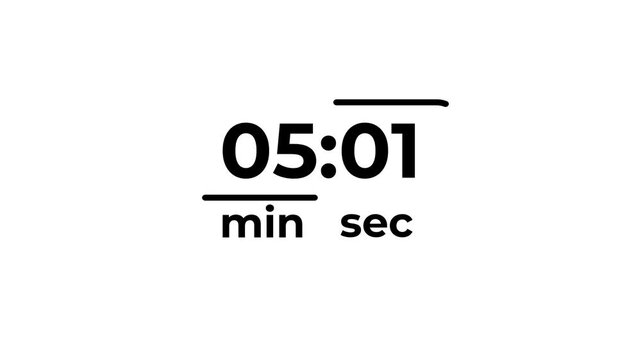 Digital timer 45 minutes countdowns with clean typography on black and white background for project management and event planning
