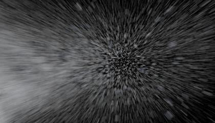 Fototapeta premium Minimal monochrome abstract featuring radial motion blur converging toward a clean focal point, creating a sense of speed, depth, and technological transition.