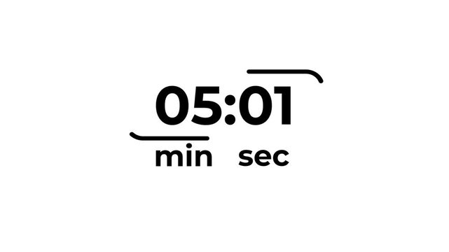 Digital Timer 47 minutes Display with Cinematic Motion Showing Time Progression on Black and White Background