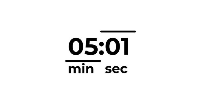 Digital Timer 48 minutes Display with Countdown in Minimalist Black and White Setting