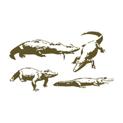 Free Icon Vector, Free Crocodile Black And White Vector, Free Crocodile Victor-6 © TAYYEB SALAM